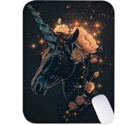 Tappetino Mouse Piccolo 42x35 cm, Tappetino Scrivania Nero Mouse Pad con Base in Gomma Antiscivolo, Impermeabile Mousepad Unicorno Sottomano Scrivania con Bordi Cuciti, Ufficio Accessori J2-349