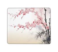 Tappetino Mouse Piccolo Bamboo And Cherries Flowers Tree Zen 25X30Cm Antiscivolo Tappetino per Mouse Bordo Cucito Tappetino per Laptop Computer