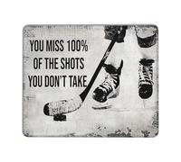 Tappetino Mouse Piccolo Ice Hockey Signclub You Miss 100% of The Shots You Don't Take 25X30Cm Antiscivolo Tappetini per Il Mouse Portatile Mousemat per Pc Lavoro