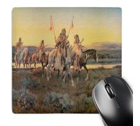 Tappetino Mouse, Piegans By Charles M Russell American West Base in Gomma Tappetino per Mouse Superficie Liscia Mousepad per Casa Tastiera Gamers 25X30cm