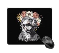 Tappetino Mouse Pit Dog with Head Wreath Tappetini Base Antiscivolo Mousepad Soft Mouse Pad per Essenziale per Ufficio Pc E Laptop Casa M