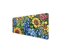 Tappetino Mouse Pittura 1200x600x3mm Tappetino Mouse XXL Mouse pad Gaming, con Bordi Cuciti Tappeto Scrivania, Base in Gomma Antiscivolo Mousepad, per PC, Laptop - Migliora la Precisione (Fiori) D1-58