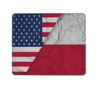 Tappetino Mouse Plicated America Polish Poland Flag Mouse Pad Portatile Mousepad Base Antiscivolo Tappetino per Mouse per Ufficio Computer Essenziale per Ufficio L