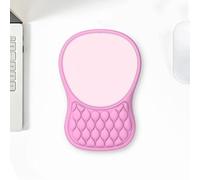 Tappetino Mouse Poggiapolsi per il Polso e Design Massaggiante,Mousepad Ergonomico con Memory Foam Base in PU Antiscivolo, per Gaming l'Ufficio(Pink,1pc)