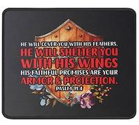 Tappetino Mouse Psalm 91 - He Will Cover You with His Feathers Mouse Pad Gaming Tappetini Soft Mousepad per Casa Ufficio Computer L