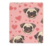 Tappetino Mouse Pug Dogs Head And Love Heart Mousepad Resistente agli Schizzi Mouse Pad Portatile Accessori Gaming per Essenziale per Ufficio Computer Casa L