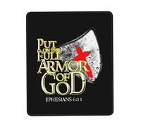 Tappetino Mouse Put On The Full Armor of God Christianty Religious Mousepad Durevole Mouse Pad Uso Prolungato Tappetino Scrivania per Casa Computer Ufficio 25X30CM