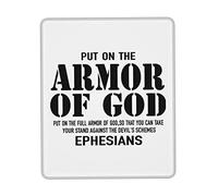 Tappetino Mouse Put On The Full Armor of God Christianty Religious Mousepad Uso Prolungato Tappetino Scrivania Durevole Mouse Pad per Casa Laptop Ufficio 25X30CM