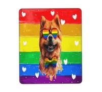Tappetino Mouse, Rainbow LGBTQ Pride Love Is Love Chow Chow Dog Tappetini per Il Mouse da Gioco Ergonomico Gaming Tappetino Mouse Base in Gomma Tappetino per Mouse per Gaming Ufficio 25X30Cm