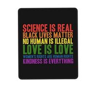 Tappetino Mouse Rainbow Science Is Real Black Lives Matter Equality Pride Mousepad Durevole Tappetino Scrivania Impermeabile Mouse Pad per Computer Casa Ufficio 25X30CM