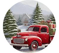 Tappetino Mouse Red Truck Red House Christmas Tree Merry Mousemat | 20Cm Mousepad Antiscivolo Liscio Tappetini Mouse Per Casa Ufficio Lavoro