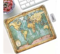 Tappetino Mouse Retrò Mappa mondo, Tappetino Mouse Piccolo 20 x 15 cm, Tracciamento di Precisione, Superficie in Tessuto Resistente, Pratica e Facile da Pulire per Ufficio, Gaming e Laptop d0d-61