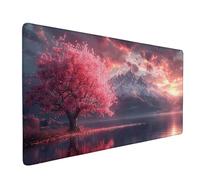 Tappetino Mouse Rosa Tappetino Mouse Gaming XXL 900 x 400mm, Bordi Cuciti Mouse Pad Giappone Mousepad Base in Gomma Antiscivolo Impermeabile Accessori Scrivania per Gaming, Ufficio e Casa -ly2505HX