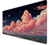 Tappetino Mouse Rosa Tappetino Mouse XXL 800 x 300 mm, Mousepad Cielo Sottomano Scrivania con Base in Gomma Antiscivolo, Impermeabile Tappeto Scrivania con Bordi Cuciti per PC, Laptop -yym2509HP