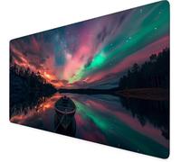 Tappetino Mouse rosa, Tappetino Mouse XXL 900 x 400 x 3 mm, Impermeabile aurora Mousepad con Base in Gomma Antiscivolo e Bordi Cuciti Design, Accessori Scrivania per Giocatore/Desktop/Ufficio F1-803