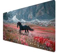 Tappetino Mouse rosa, Tappetino Mouse XXL 900 x 400mm, Impermeabile cavallo Mousepad con Base in Gomma Antiscivolo e Bordi Cuciti Design, Accessori Scrivania per Giocatore/Desktop/Ufficio F1-937