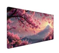 Tappetino Mouse rosa Tappetino Scrivania 700x400x3mm, Mousepad Monte Fuji Mouse Pad Resistente Confortevole con Bordi Cuciti, Antiscivolo Lavabile Accessori Scrivania per Ufficio Giocatori XZ-974
