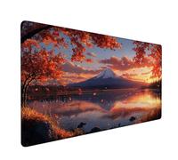 Tappetino Mouse rosa Tappetino Scrivania 900x400x3mm, Mousepad Monte Fuji Mouse Pad Resistente Confortevole con Bordi Cuciti, Antiscivolo Lavabile Accessori Scrivania per Ufficio Giocatori XZ-717
