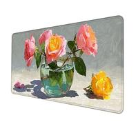 Tappetino Mouse Rosa Tappetino Scrivania Grande 1000 x 500mm, Mousepad Rosa Sottomano Scrivania con 3MM Bordi Cuciti, Impermeabile Mousepad Base in Gomma Antiscivolo per PC, Laptop, Gaming -hjw2506QH