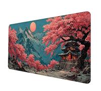 Tappetino Mouse Rosa Tappetino Scrivania Grande 800 x 300mm, Mousepad Giappone Sottomano Scrivania con Bordi Cuciti, Impermeabile Mousepad Base in Gomma Antiscivolo per PC, Laptop, Gaming -hjw2506HP