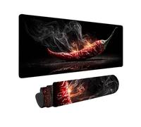 Tappetino Mouse Rosso Tappetino Mouse XXL 60 x 30 cm, Mousepad Peperoncino Sottomano Scrivania con Base in Gomma Antiscivolo, Impermeabile Tappeto Scrivania con Bordi Cuciti per Laptop -hjw2601FP