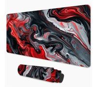 Tappetino Mouse Rosso Tappetino Mouse XXL Nero 700x300 mm Impermeabile Mousepad con Bordi Cuciti e Base di Gomma Antiscivolo, Desk Mat Confortevole e Resistente per Casa, Ufficio e Sala Giochi 3Y-1255