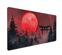 Tappetino Mouse rosso Tappetino Scrivania 900x400x3mm, Mousepad Luna sangue Mouse Pad Resistente Confortevole con Bordi Cuciti, Antiscivolo Lavabile Accessori Scrivania per Ufficio Giocatori XZ-934