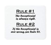 Tappetino Mouse Rule Recptionist Is Always Right Mouse Pad Base Antiscivolo Tappetini Gaming Tappetino per Mouse per Ufficio Pc E Laptop Casa S