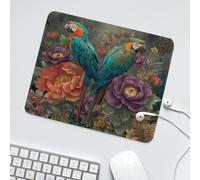 Tappetino Mouse Rustic Elegant Tropical Parrot Portatile Tappetino Mouse Gaming Antiscivolo Mousepad per Computer Pc Sensori da Gioco 10X12In