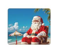 Tappetino Mouse Santa Claus At Beach Mousepad Portatile Tappetini Resistente agli Schizzi Accessori Gaming per Casa Computer Essenziale per Ufficio M