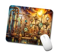 Tappetino Mouse, Sci-Fi Steampunk Pipes Gauges Steam Fire Watercolor Lavabile Tappetini per Il Mouse da Gioco Confortevole Tappetino da Gaming per Ufficio Tastiera Laptop 25X30cm