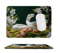 Tappetino Mouse Serpente bianco - Tappetino Scrivania Gaming PC, Impermeabile e Antiscivolo 290x240x3mm| Accessori Gaming per Scrivania | Desk Mat | Migliora la Precisione e la Velocità k-40