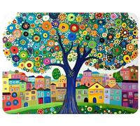 Tappetino Mouse Sette colori, Piccola città Tappetino Mouse 25 x 21 cm, Mouse Pad Superficie Liscia Sottomano Scrivania con Base in Gomma Antiscivolo per Portatile PC Gaming e Ufficio Regalo, Model988