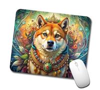 Tappetino Mouse, Shiba Inu Dog Bohemian Confortevole Tappetino per Mouse Superficie Liscia Tappetino da Gaming per Laptop Notebook Tastiera 25X30cm