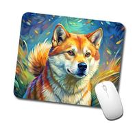 Tappetino Mouse, Shiba Inu Dog Expressionism Pratica Tappeto Mouse Superficie Liscia Tappetino da Gaming per Gamers Casa Pc 25X30cm