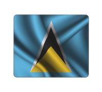 Tappetino Mouse, Silk Style Flag of Saint Lucia Tappetino per Il Mouse da Gioco Antisfilacciamento Mouse Pad Multifunzionale Tappetino Mouse Gaming per Computer Laptop 25X30Cm