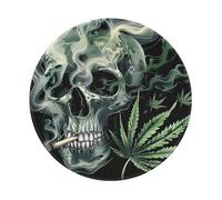 Tappetino Mouse Skull Marijuana Cannabis Leaves Psychedelic Weed Mousemat | 20Cm Mousemat Antiscivolo Base In Gomma Tappetini Mouse Per Casa Ufficio Gioco