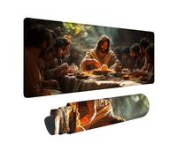Tappetino Mouse Sogno Tappetino Mouse XXL 800 x 300 mm, Mousepad L'Ultima Cena Sottomano Scrivania con Base in Gomma Antiscivolo, Impermeabile Tappeto Scrivania con Bordi Cuciti per Laptop -hjw2601W0