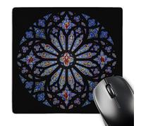 Tappetino Mouse, Stained Glass Roses Window Cathedral Confortevole Tampone per Mouse Bordi Cuciti Gaming Pad per Notebook Ufficio Laptop 25X30cm