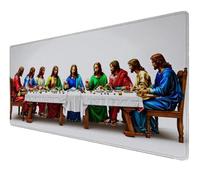 Tappetino Mouse, Tappetino Mouse XXL 1000x500x3mm Mouse Pad Grande Impermeabile Antiscivolo, Bordi Cuciti, Superficie Antipolvere, Facile da Pulire,per Giochi Ufficio Casa Bianco L'Ultima Cena Z-49