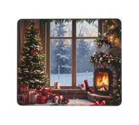 Tappetino Mouse, Tappetino Scrivania Gaming Casa di Natale Mouse Pad 340 x 280 mm Piccolo Mousepad da Scrivania in Ufficio, Adatto per Notebook e Computer Desktop Accessori Scrivania o-822