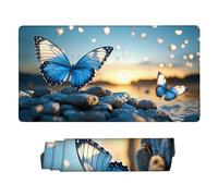 Tappetino Mouse, Tappetino Scrivania Gaming farfalla ciottoli Mouse Pad 800 x 400 mm Grande Mousepad da Scrivania in Ufficio, Adatto per Notebook e Computer Desktop Accessori Scrivania z-205