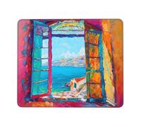 Tappetino Mouse, Tappetino Scrivania Gaming Finestra Vista Mouse Pad 340 x 280 mm Piccolo Mousepad da Scrivania in Ufficio, Adatto per Notebook e Computer Desktop Accessori Scrivania o-154