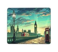 Tappetino Mouse, Tappetino Scrivania Gaming Londra Street View Mouse Pad 270 x 220 mm Piccolo Mousepad da Scrivania in Ufficio, Adatto per Notebook e Computer Desktop Accessori Scrivania o-526