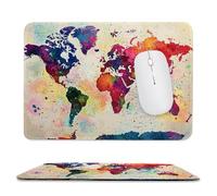 Tappetino Mouse, Tappetino Scrivania Gaming Mappa del mondo Mouse Pad 24 x 20 cm Piccolo Mousepad da Scrivania in Ufficio, Adatto per Notebook e Computer Desktop Accessori Scrivania Regali z-768