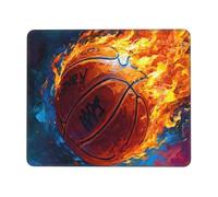 Tappetino Mouse, Tappetino Scrivania Gaming Pallacanestro di fuoco Mouse Pad 400 x 300 mm Piccolo Mousepad da Scrivania in Ufficio, Adatto per Notebook e Computer Desktop Accessori Scrivania o-403