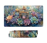 Tappetino Mouse, Tappetino Scrivania Gaming piante multicarne gabbia per uccelli Mouse Pad 900 x 400 mm Grande Mousepad da Scrivania in Ufficio, Adatto per Notebook Desktop Accessori Scrivania z-204