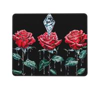 Tappetino Mouse, Tappetino Scrivania Gaming Rose rosse Mouse Pad 340 x 280 mm Piccolo Mousepad da Scrivania in Ufficio, Adatto per Notebook e Computer Desktop Accessori Scrivania o-314