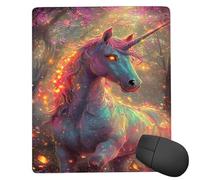 Tappetino Mouse, Tappetino Scrivania Gaming unicorno forestale Mouse Pad 24 x 20 cm Piccolo Mousepad da Scrivania in Ufficio, Adatto per Notebook e Computer Desktop Accessori Scrivania Regali z-702