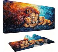 Tappetino Mouse Tastiera 80 x 30 CM - Tappetino Mouse XXL Sottomano Scrivania Esteso da per Monitor, Copri Scrivania Mousepad, Animali Leoni Scrivania Mouse Pad, Migliora Velocità Precisione j0xk-899